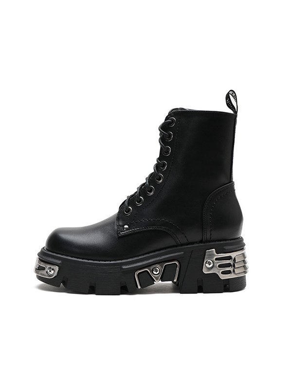 Patch verzierte Biker-Stiefel-1