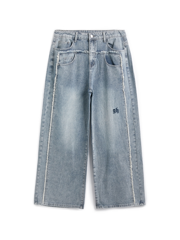 Herrenjeans im Used-Look mit verblasstem Patchwork-4