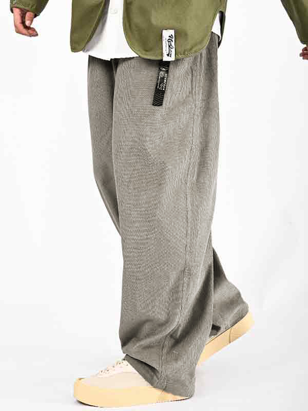 Gerade geschnittene Cordhose für Herren mit weitem Bein-1