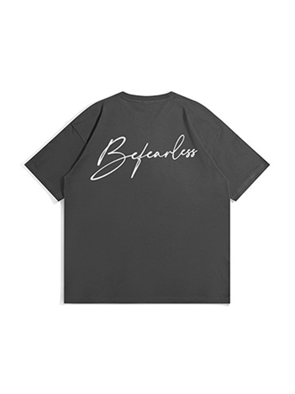 Kurzarm-T-Shirt für Herren im amerikanischen Stil mit Buchstabendruck-3