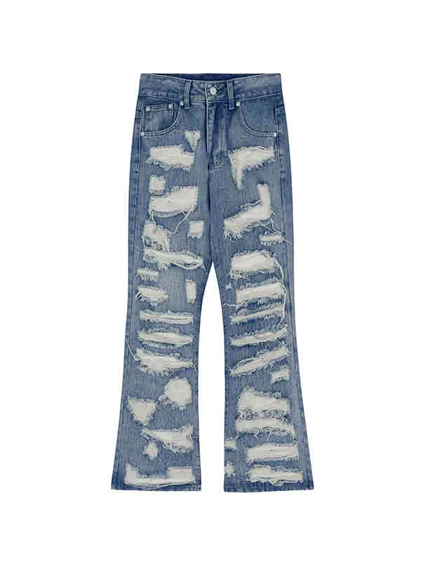 Verwaschene, zerrissene, lockere Jeans für Herren-4