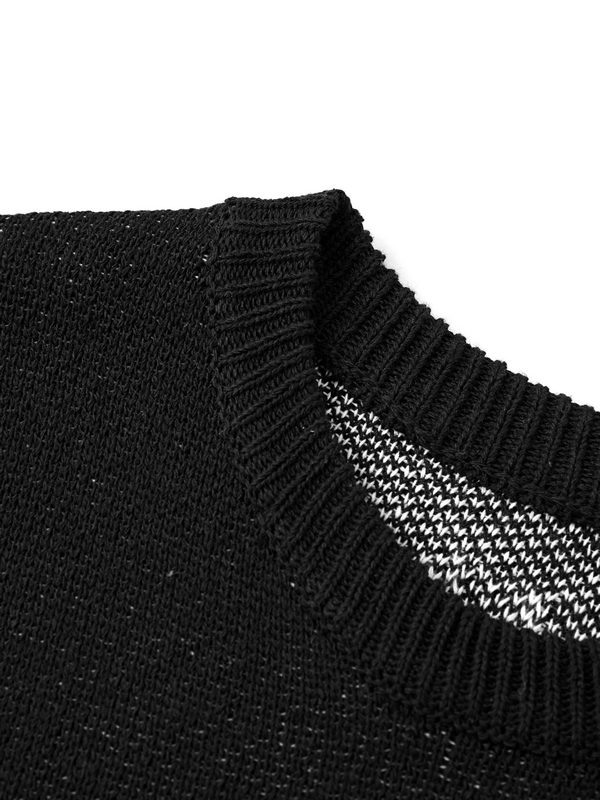 Herren-Pullover mit Buchstabendruck, Nähten, Dekor und Quastensaum-5