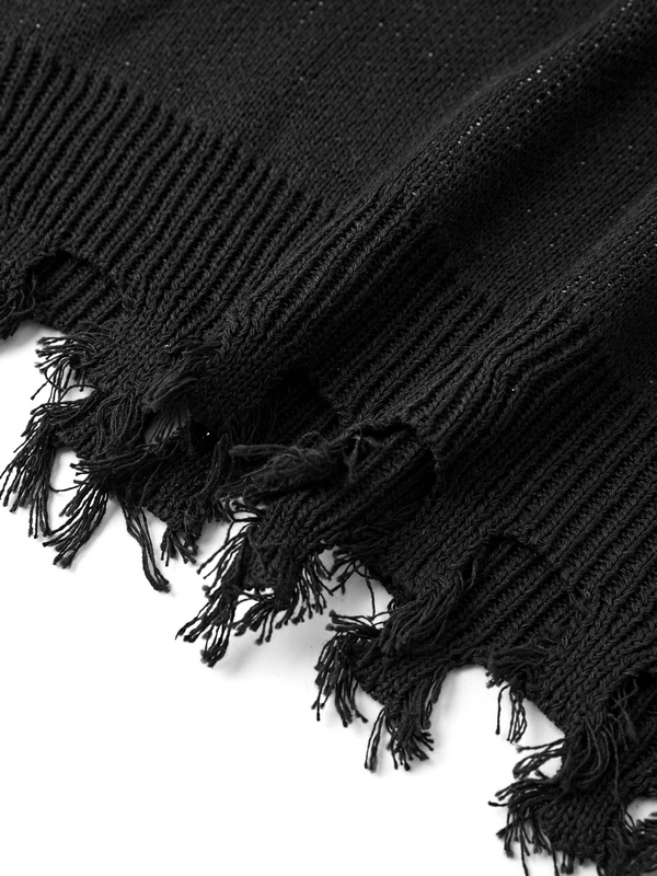 Herren-Pullover mit Buchstabendruck, Nähten, Dekor und Quastensaum-4
