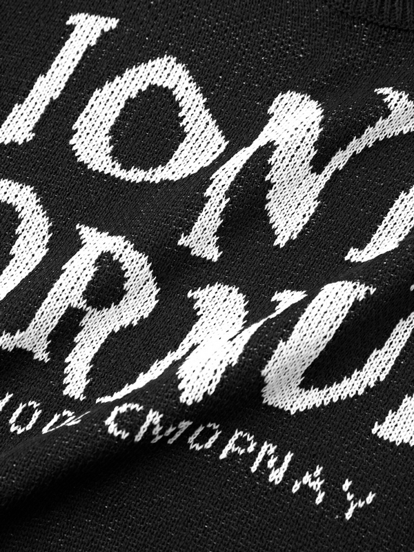 Herren-Pullover mit Buchstabendruck, Nähten, Dekor und Quastensaum-3