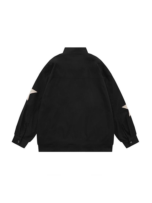 Herren-Cargo-Jacke mit ausgehöhlter Sternenstickerei und dünner Passform-1
