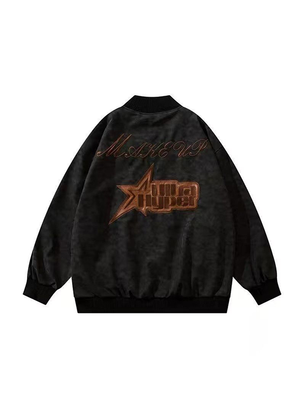 Herren-Hip-Pop-Jacke aus Wildleder mit Stickerei-4