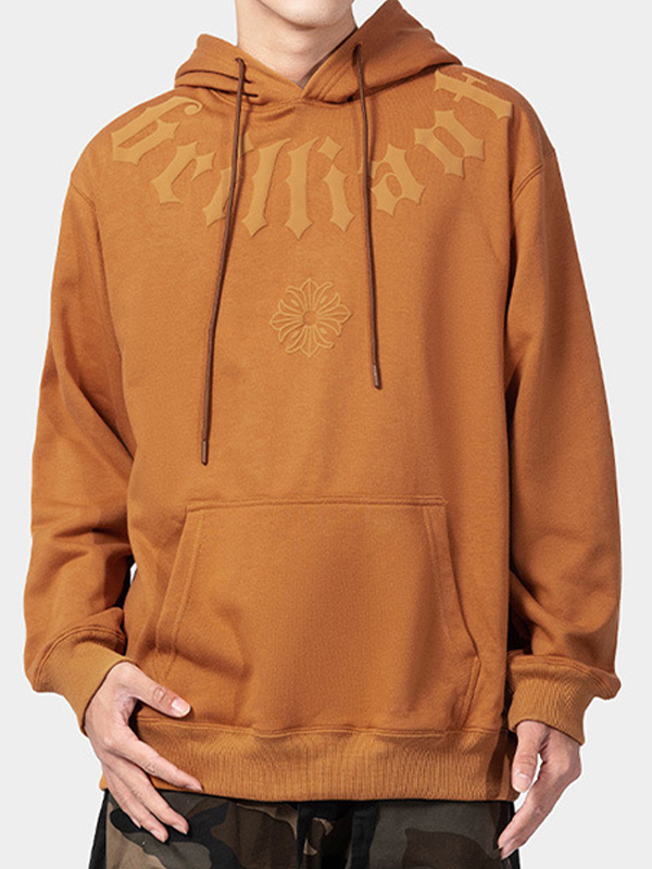 Übergroßer Kapuzenpullover mit Kängurutaschen-Schnürung und Street-Print für Herren-2