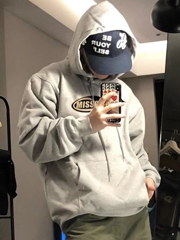 Übergroßer Hip-Pop-Letter-Print-Hoodie für Herren-2