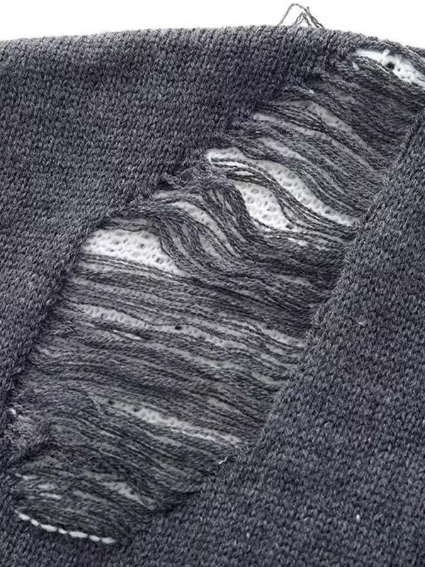 Herrenpullover mit ausgefranstem Stern-Tattered-Design-4