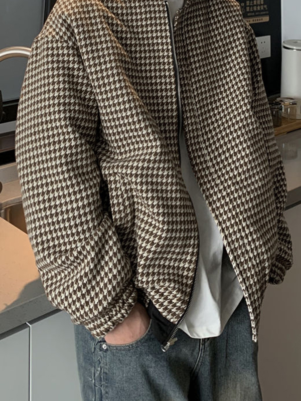 Herrenjacke mit wendbarem Hahnentrittmuster im Vintage-Stil-1