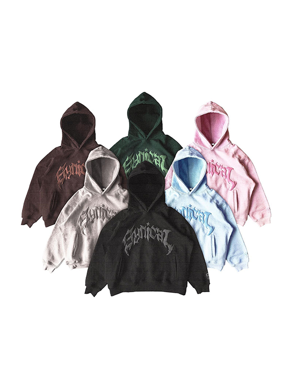 Übergroßer Kapuzenpullover mit Gothic-Buchstabendruck für Herren-1