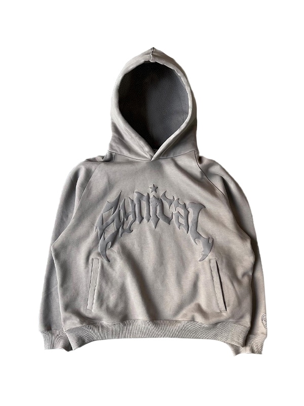 Übergroßer Kapuzenpullover mit Gothic-Buchstabendruck für Herren-1