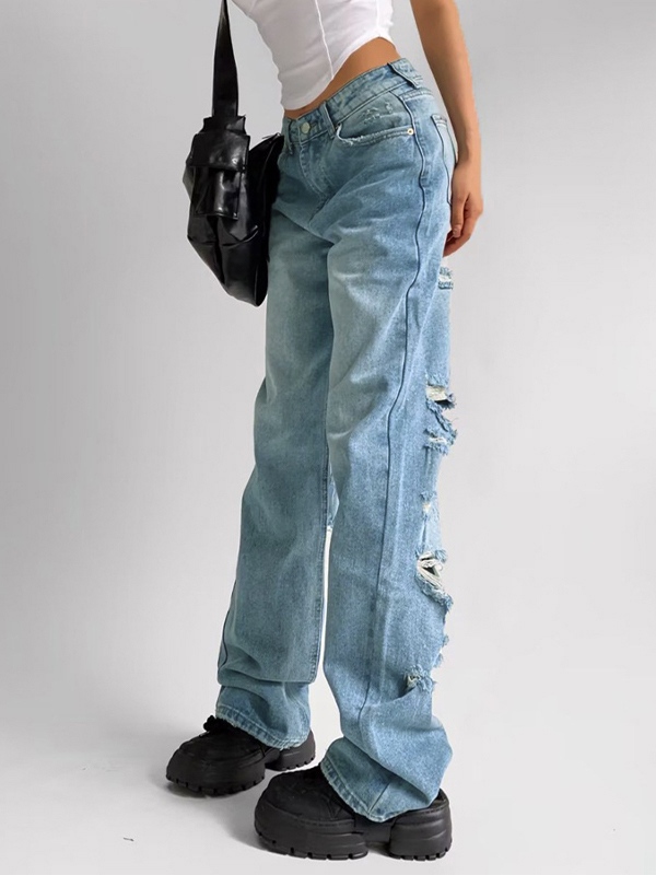 Verwaschene, zerrissene Boyfriend-Jeans im Used-Look-2