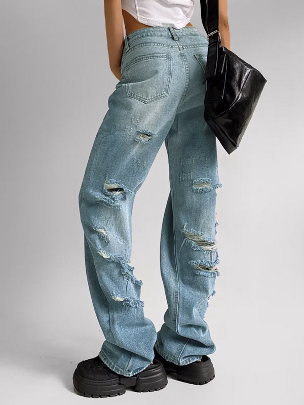 Verwaschene, zerrissene Boyfriend-Jeans im Used-Look-3