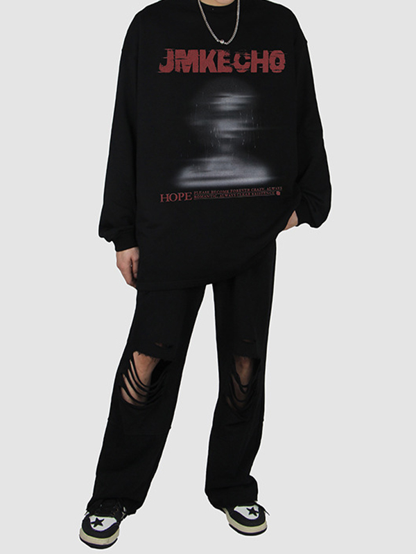 Herren-Sweatshirt mit verwaschenem Street-Blurred-Portrait-Print-2