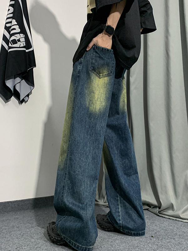 Herren-Jeans mit geradem Bein und lockerer Vintage-Waschung-1