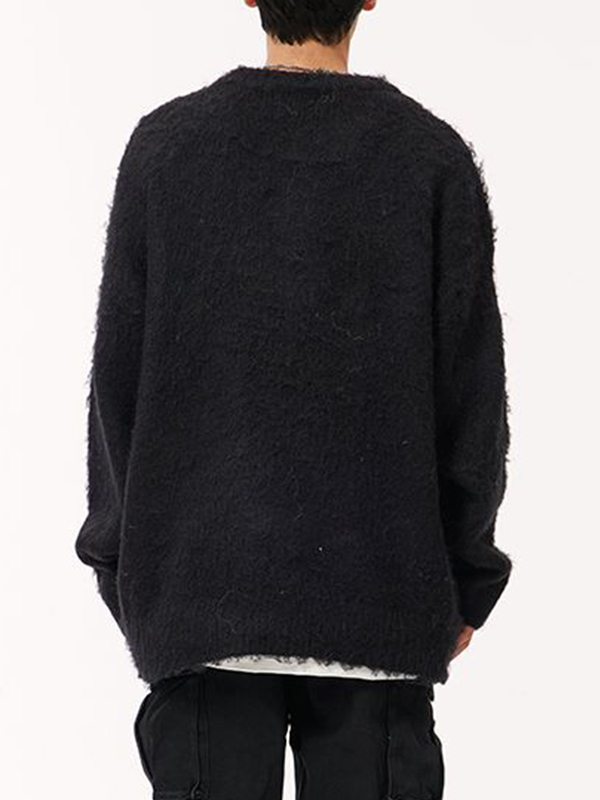 Herren-Rundhalspullover aus Jacquard mit Star-Graffiti-Motiv-2