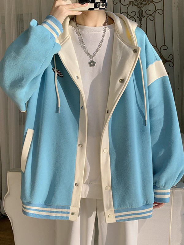 Farbblock-Kapuzenjacke für Herren-3