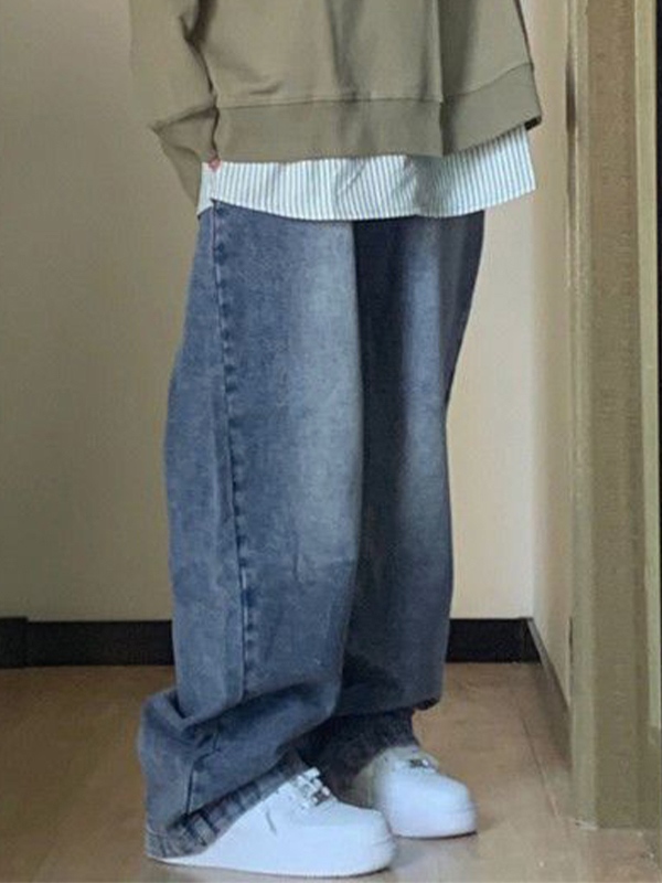 Boyfriend-Jeans mit Taschendesign in blauer Waschung-4