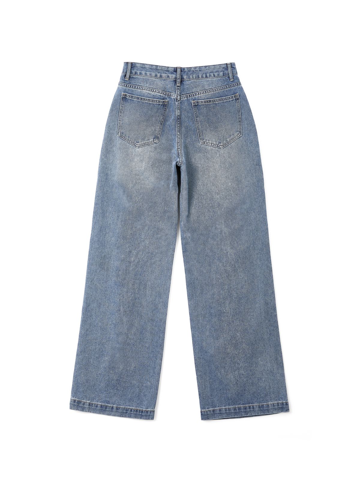 Boyfriend-Jeans mit Taschendesign in blauer Waschung-7