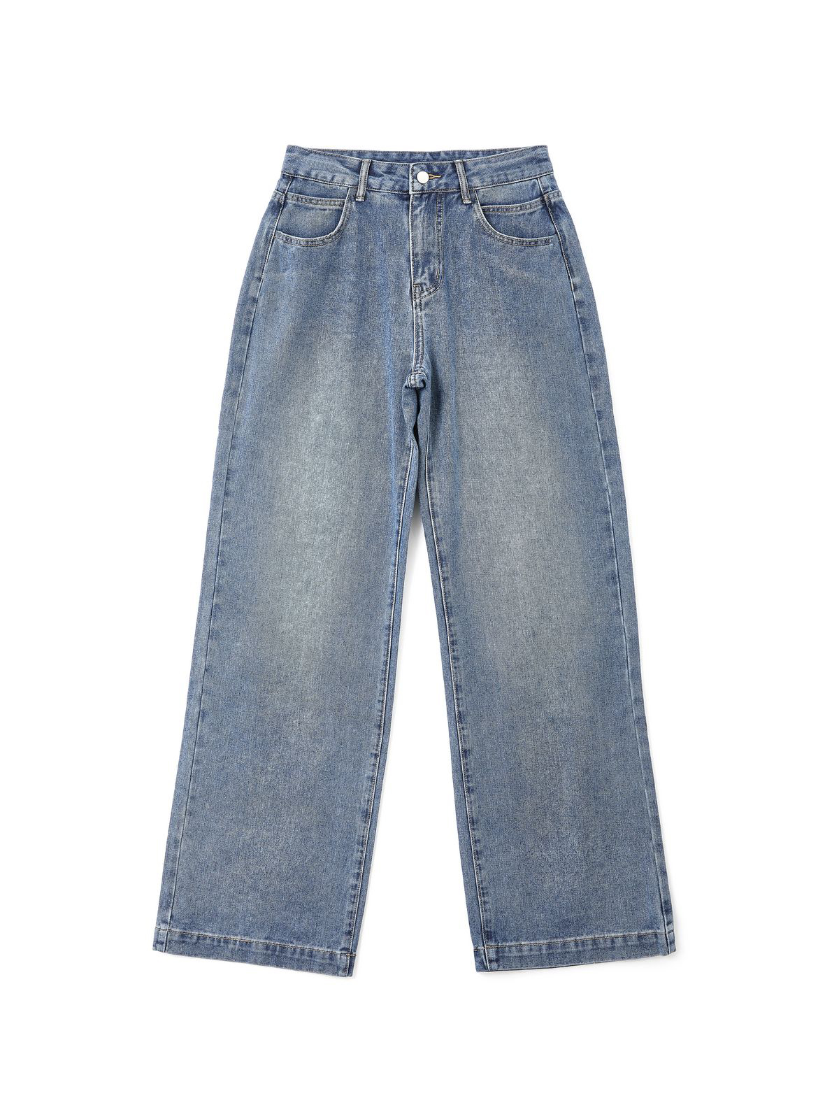 Boyfriend-Jeans mit Taschendesign in blauer Waschung-6