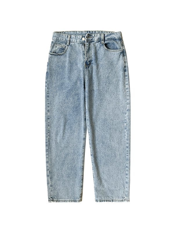 Lockere Basic-Jeans für Herren in blauer Waschung-4