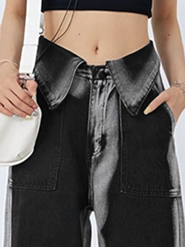 Boyfriend-Jeans mit gedrehter Taille in Vintage-Waschung-2