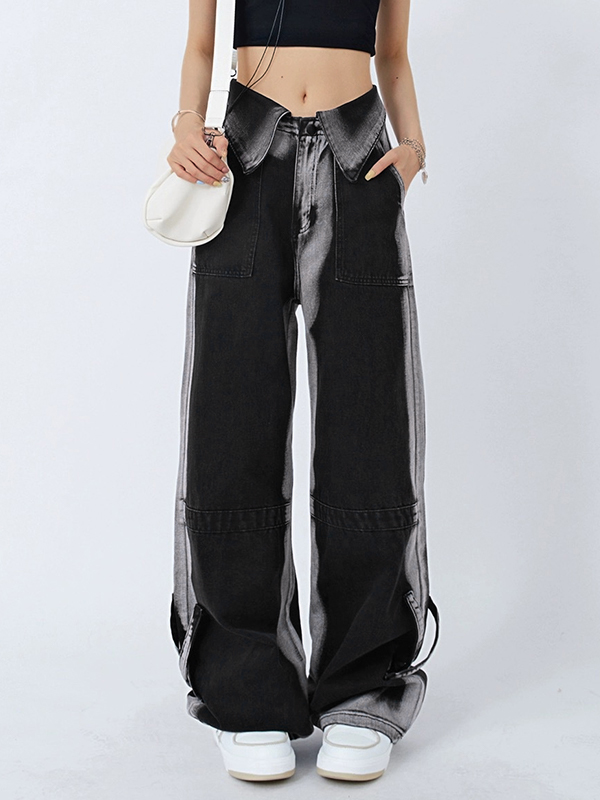 Boyfriend-Jeans mit gedrehter Taille in Vintage-Waschung-3