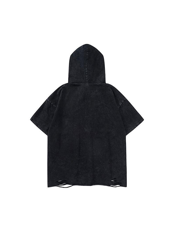 Kurze Ärmel mit kleinem Teufelsschädel-Print-1