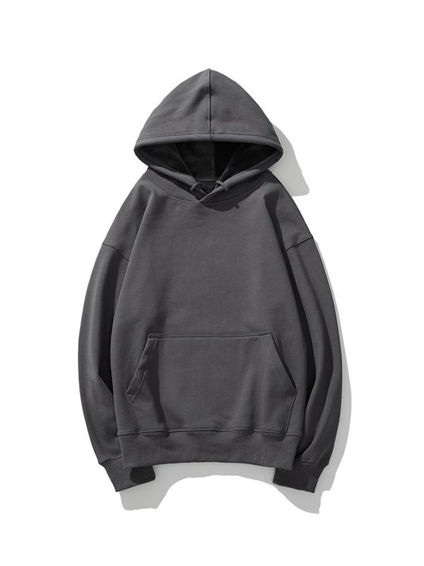 Einfarbiger Pullover-Hoodie für Herren-2
