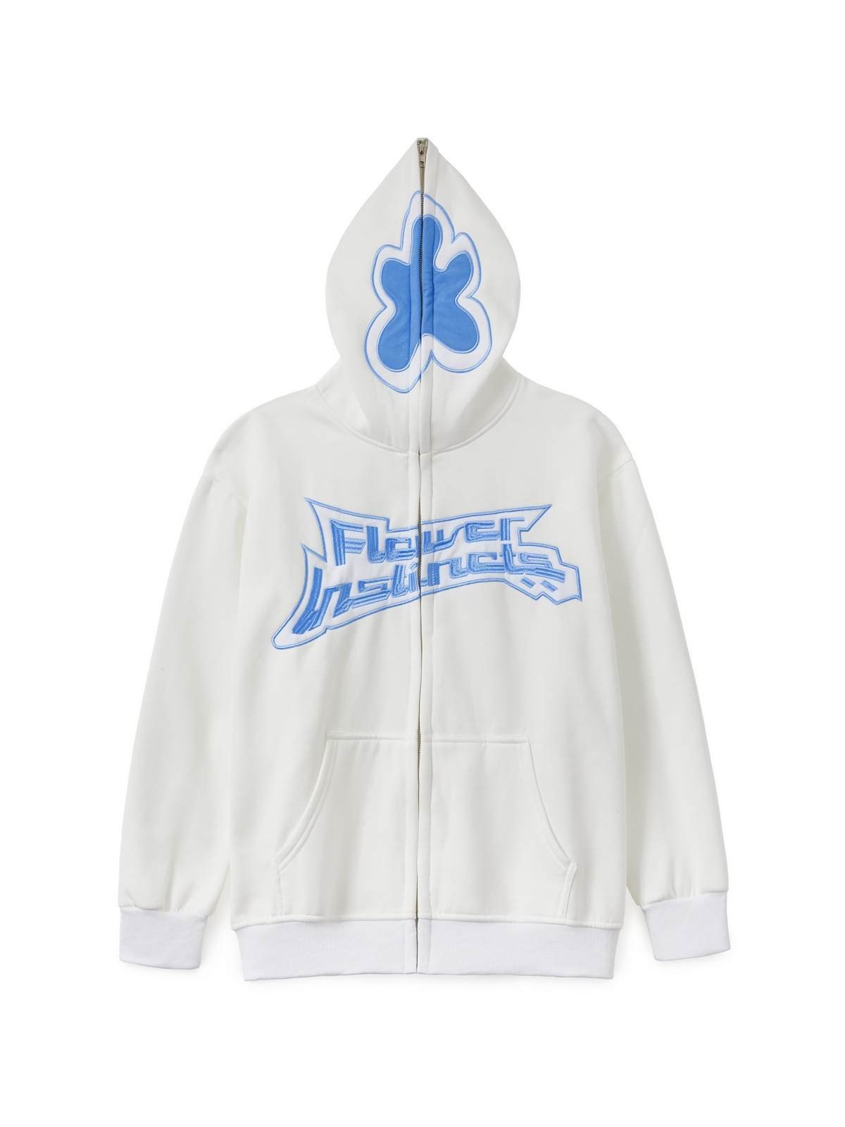 Flower Instinct Stickerei-Hoodie mit Reißverschluss für Herren-3