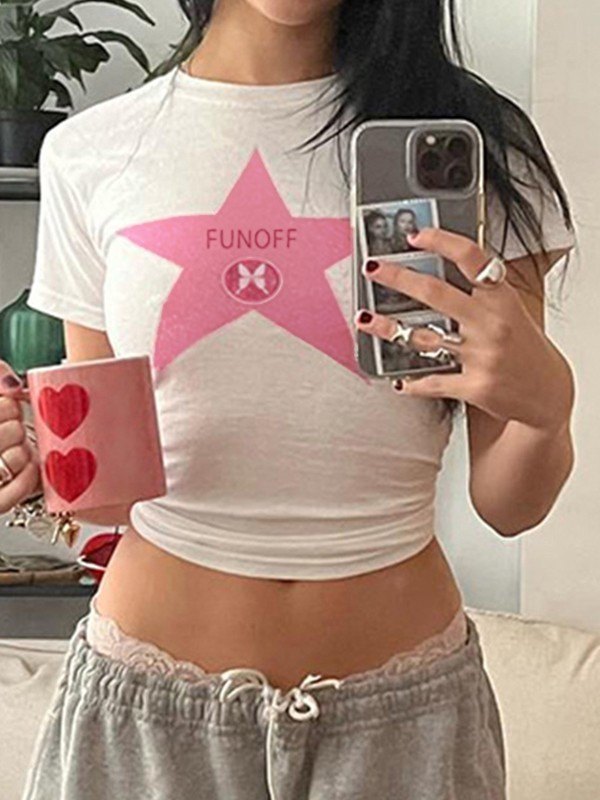 Crop-Top mit Stern-Logo-Grafik-1