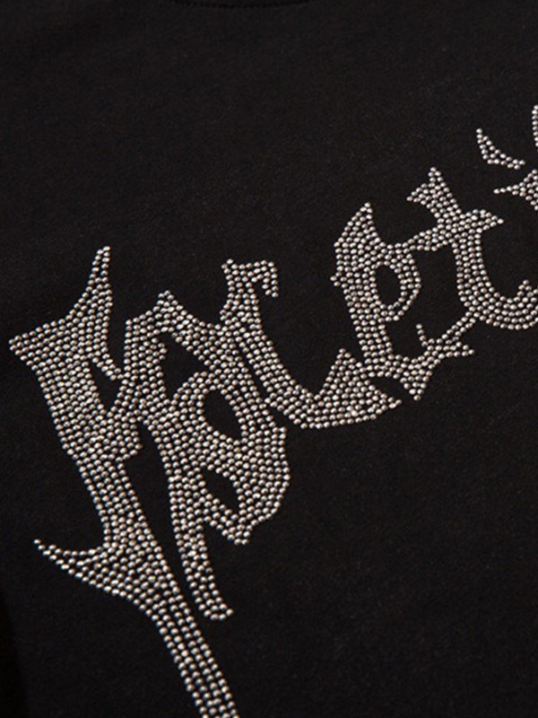 Kurzärmliges T-Shirt mit Strassbuchstaben für Herren-3