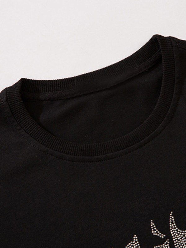 Kurzärmliges T-Shirt mit Strassbuchstaben für Herren-2