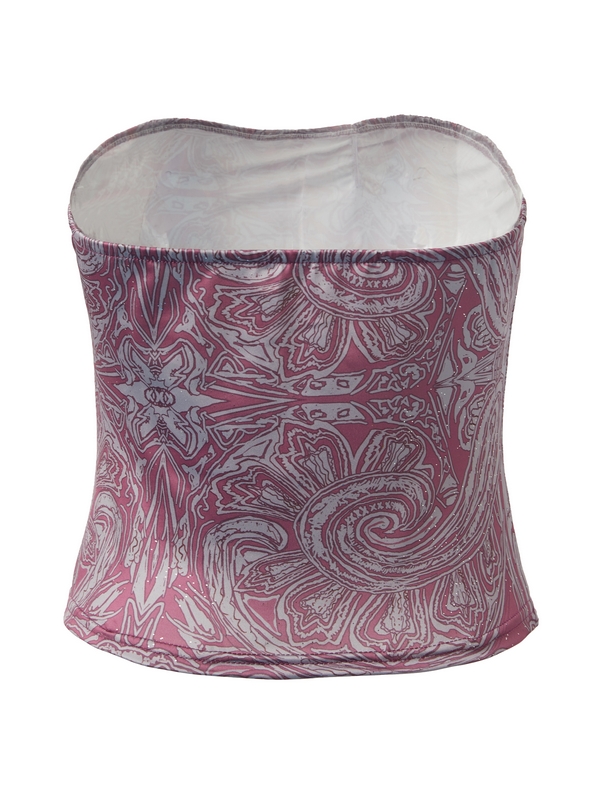 Bandeau-Crop-Top mit zufälligem Druck-5