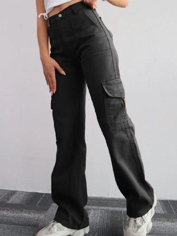 Street-Style-Cargohose mit geradem Bein-1