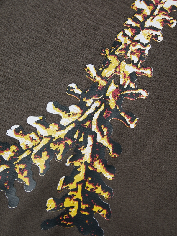 Lockerer Kapuzenpullover mit Skelett-Print-4