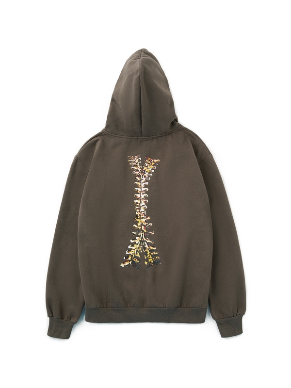 Lockerer Kapuzenpullover mit Skelett-Print-1