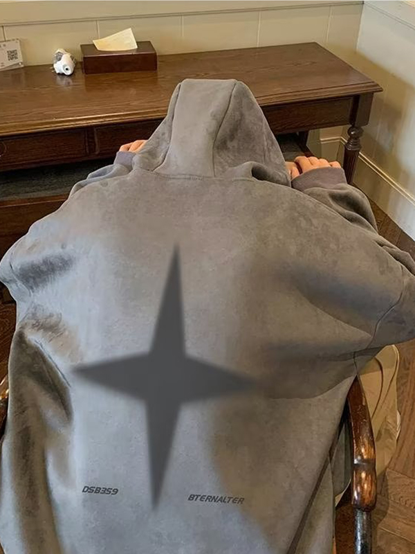 Übergroßer Kapuzenpullover mit Print für Herren-1