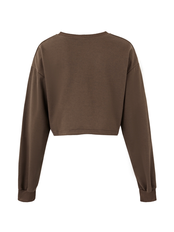 Crop-Sweatshirt mit Buchstaben-Print und lockerem Saum-4