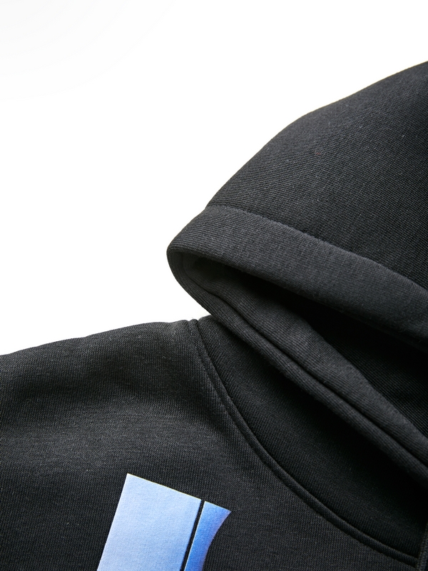 Übergroßer Kapuzenpullover mit Rock-Charakter-Print für Herren-3