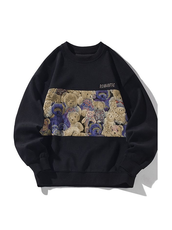 Splice-Sweatshirt mit Bärenmuster für Herren-3