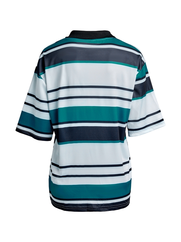 Herren-Kurzarm-T-Shirt mit Kontraststreifen und Stickerei-4