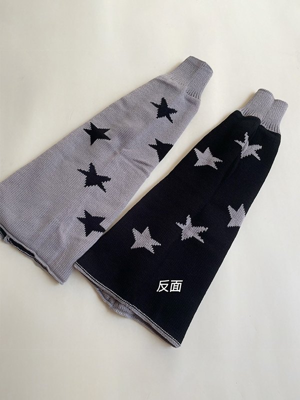 Reverse Star Jacquard gestrickte Beinlinge-7