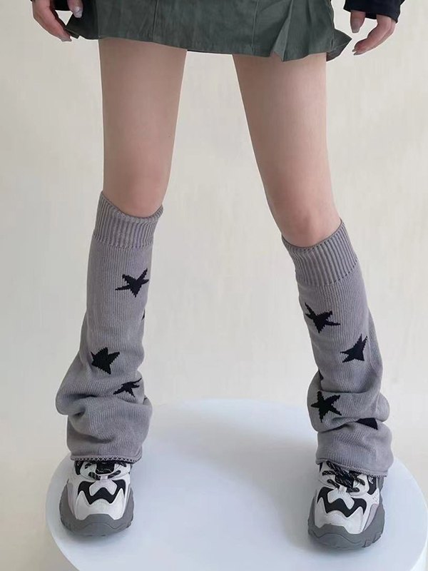 Reverse Star Jacquard gestrickte Beinlinge-6