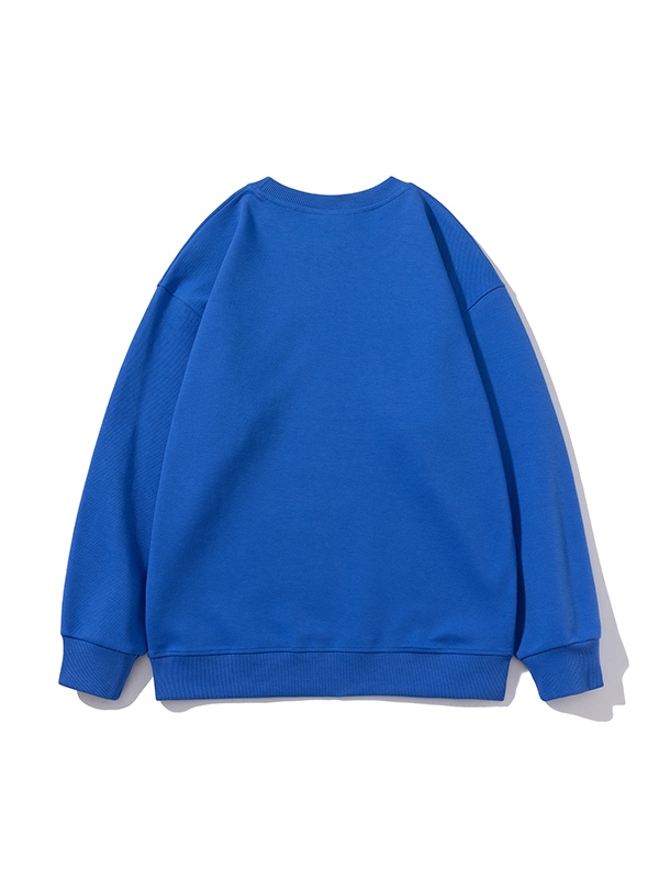 Herren-Sweatshirt aus einfarbigem Twill mit Rundhalsausschnitt-1