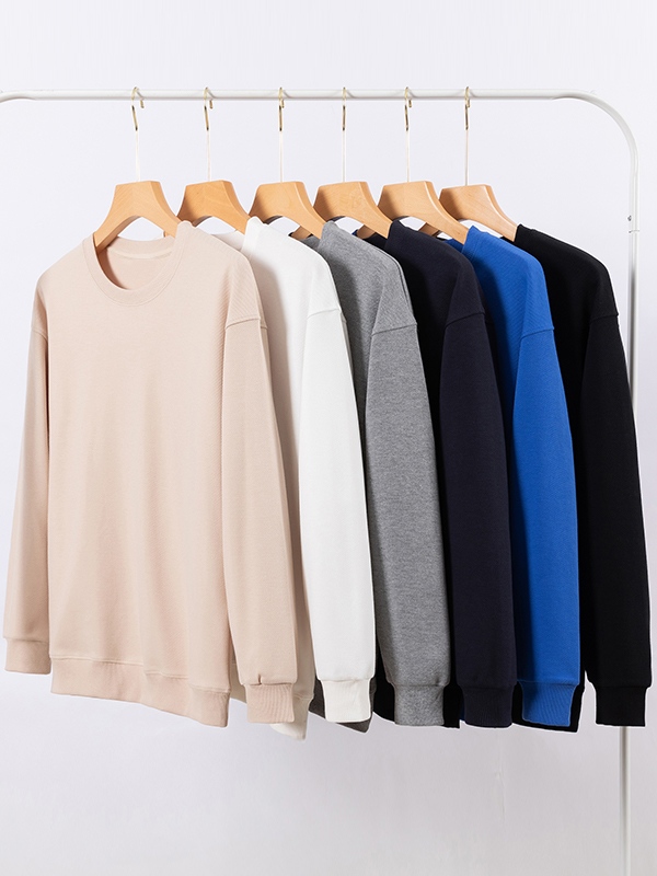 Einfarbiger, übergroßer Herren-Hoodie aus Twill mit Rundhalsausschnitt-2