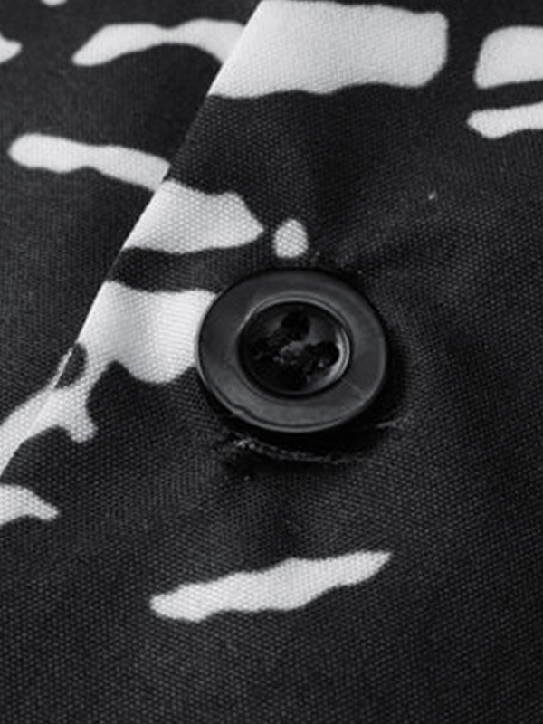 Button-Down-Hemd mit Cartoon-Graffiti-Print für Herren-3