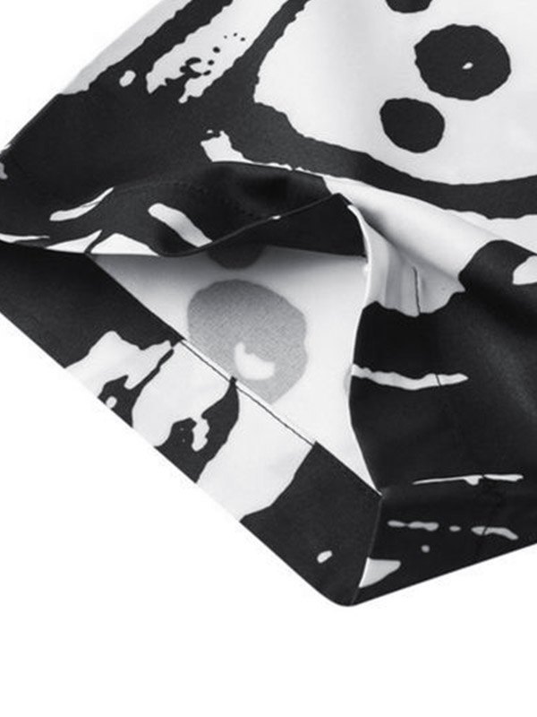 Button-Down-Hemd mit Cartoon-Graffiti-Print für Herren-4