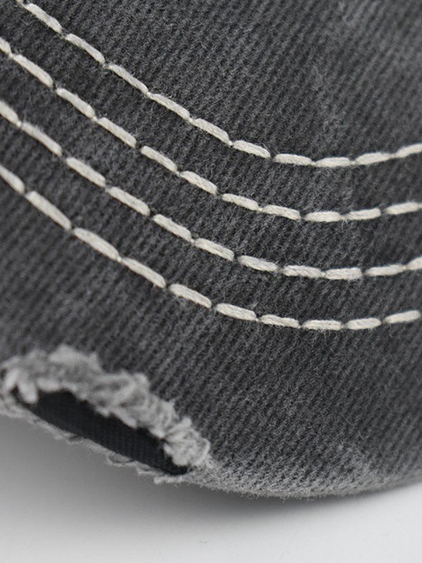 Distressed Wash Pailletten Star Baseball Cap-3